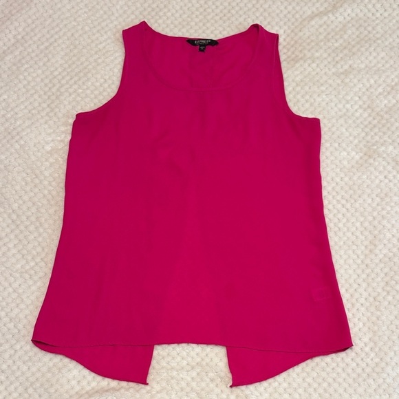 Express Tops - 👚 Express Split Back Tank Top Women’s Small Magenta Sleeveless Blouse